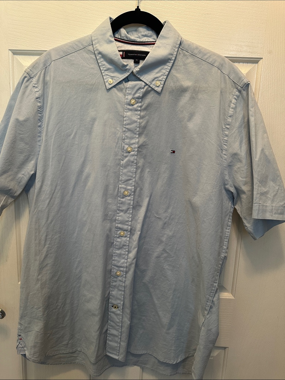 Tommy Hilfiger 100% Cotton Light Blue THFlex  Button-Down Shirt Size XL